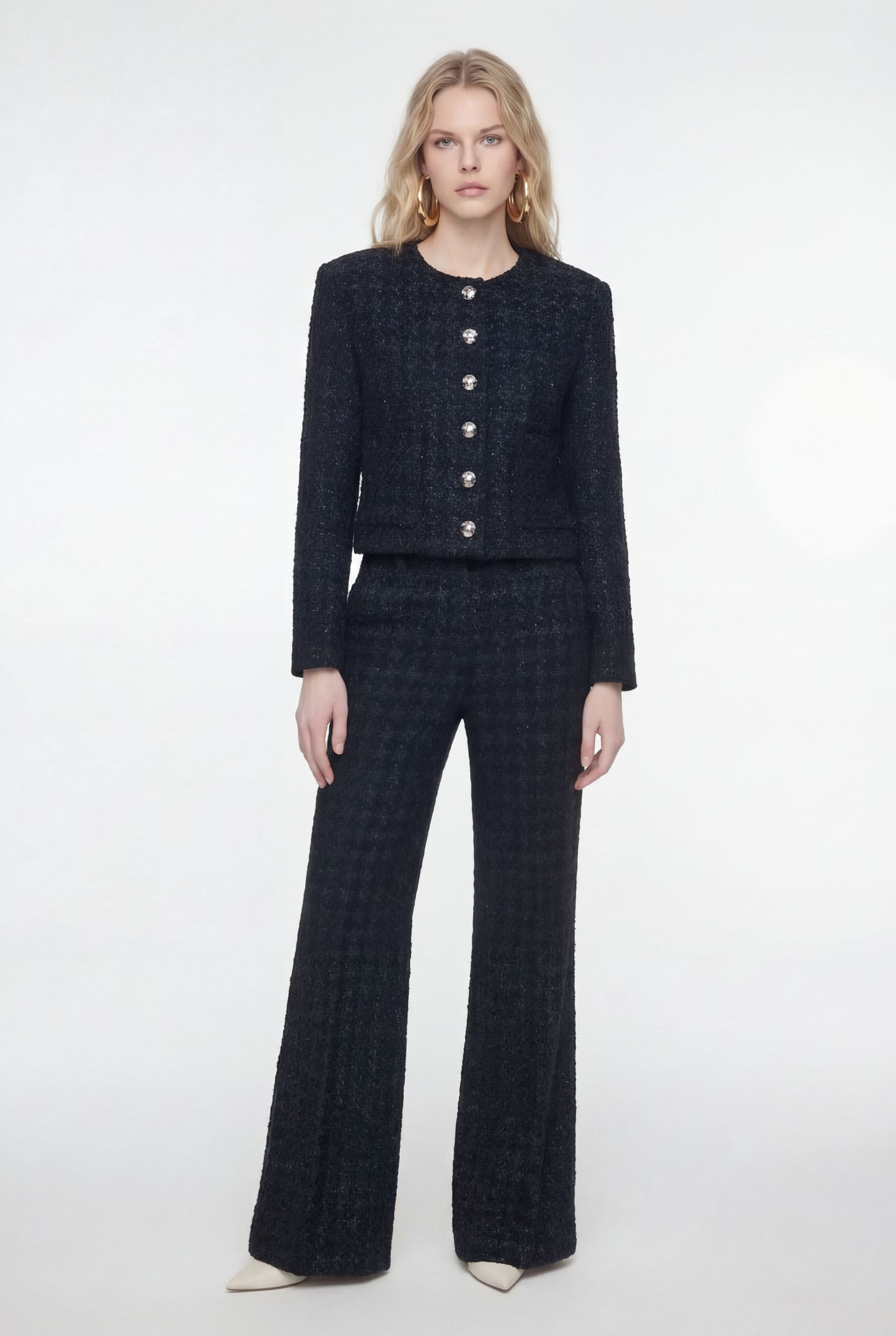 Pantalon Tweed Blanco