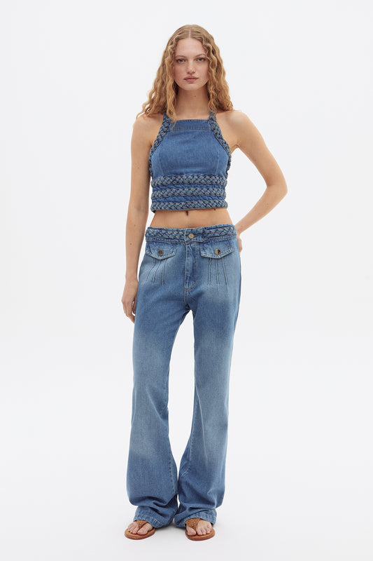 Pantalon Braided Celeste