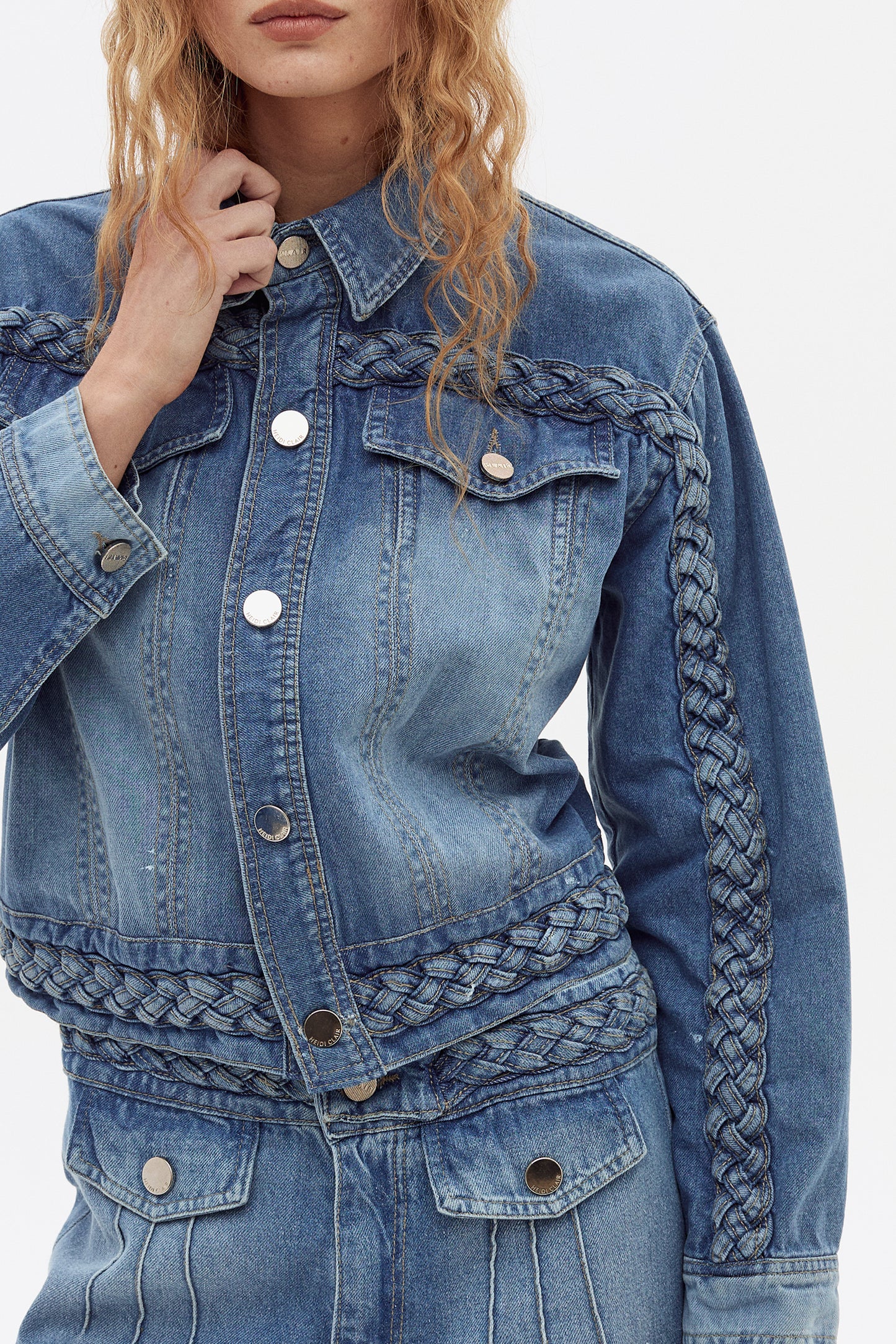 Campera Braided Celeste