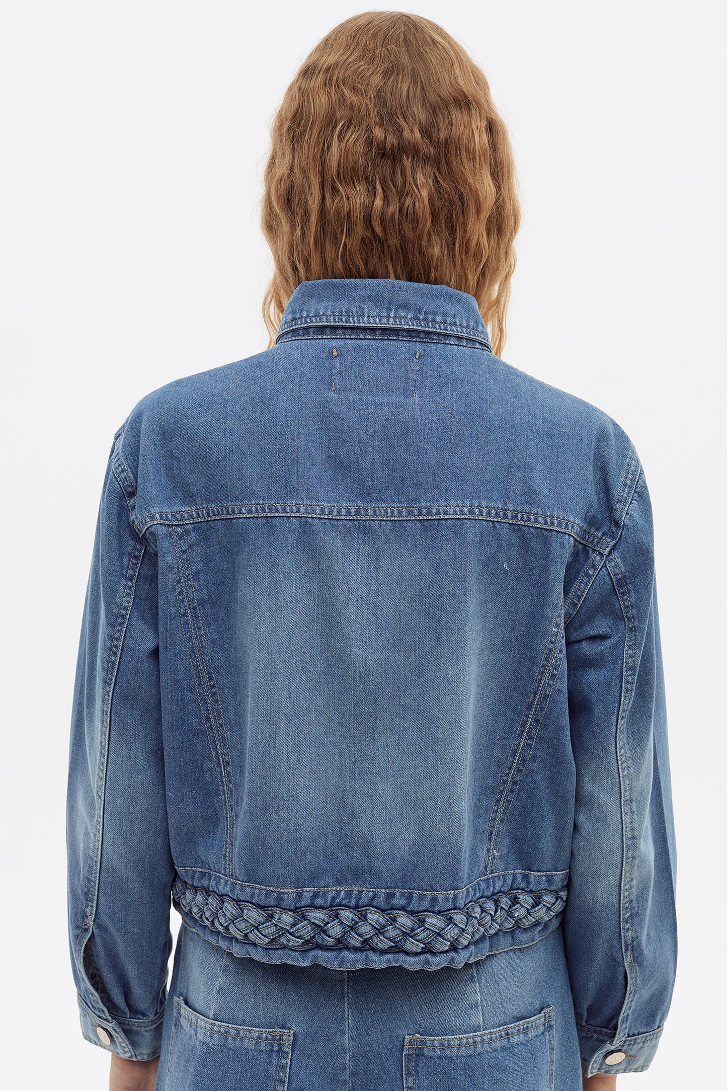 Campera Braided Celeste
