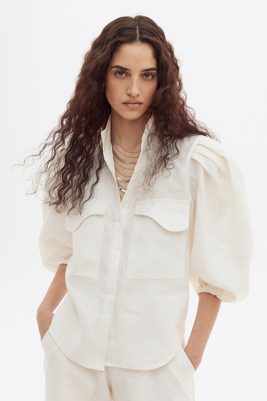 Blusa Flip Lino Off White