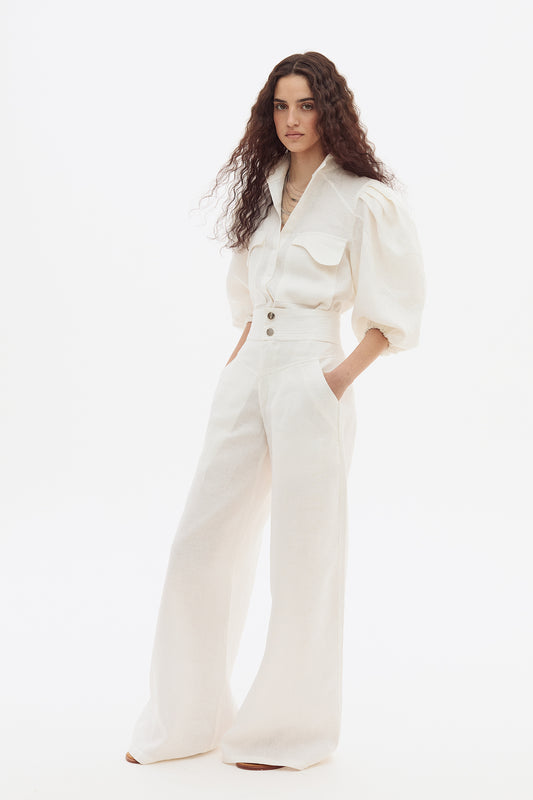 Pantalon Linen Off White