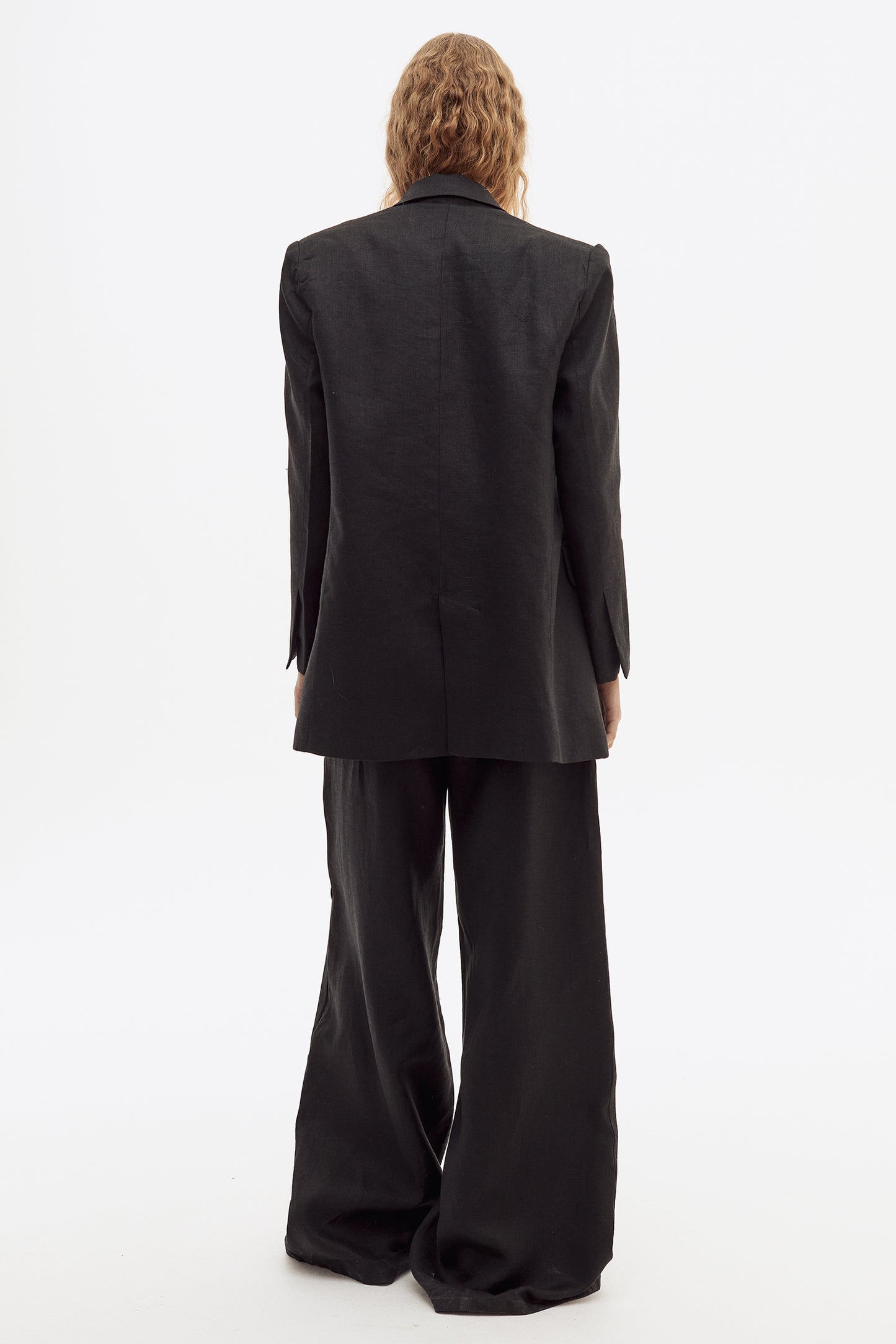 Blazer Linen Negro