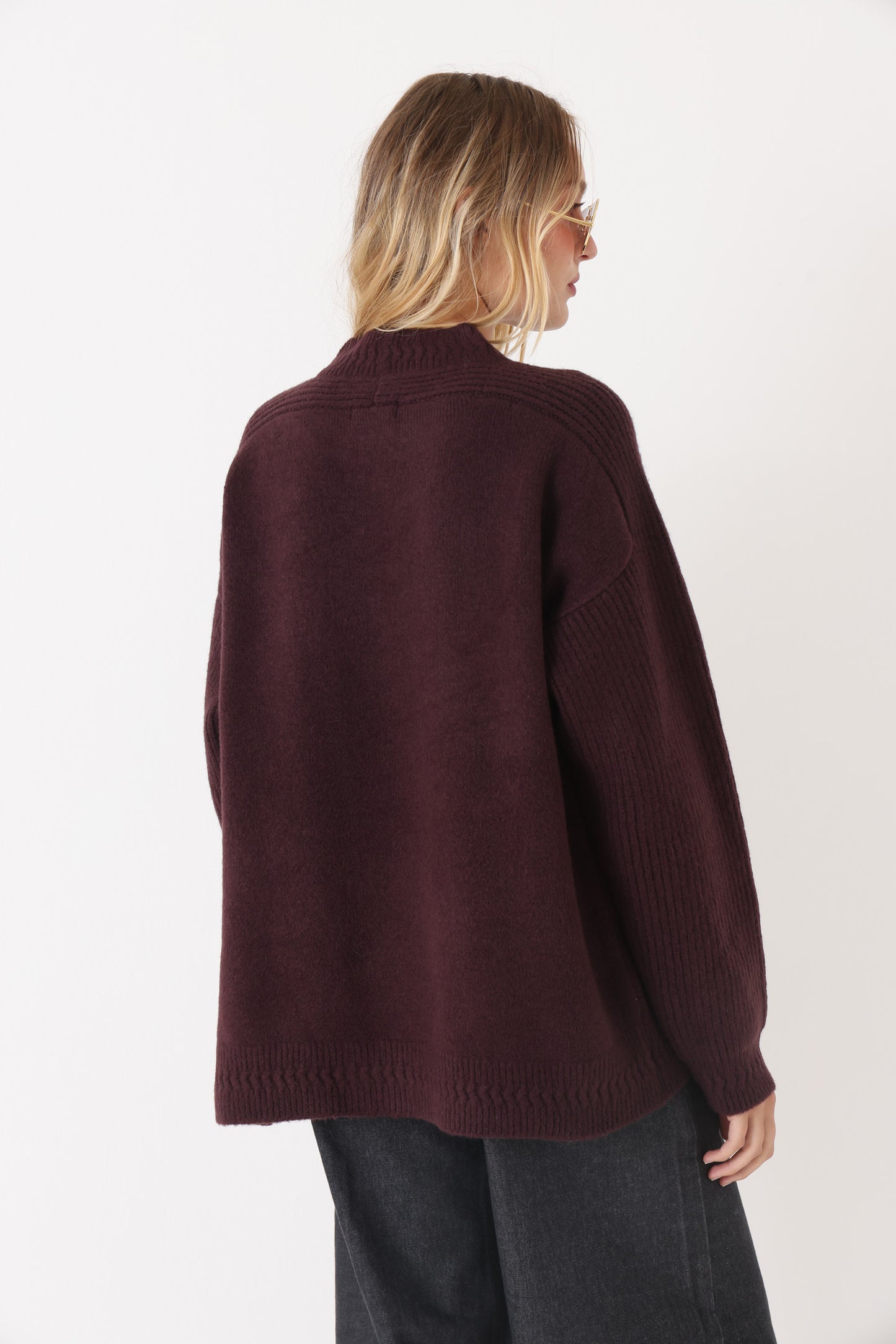 Sweater Bow Borgoña
