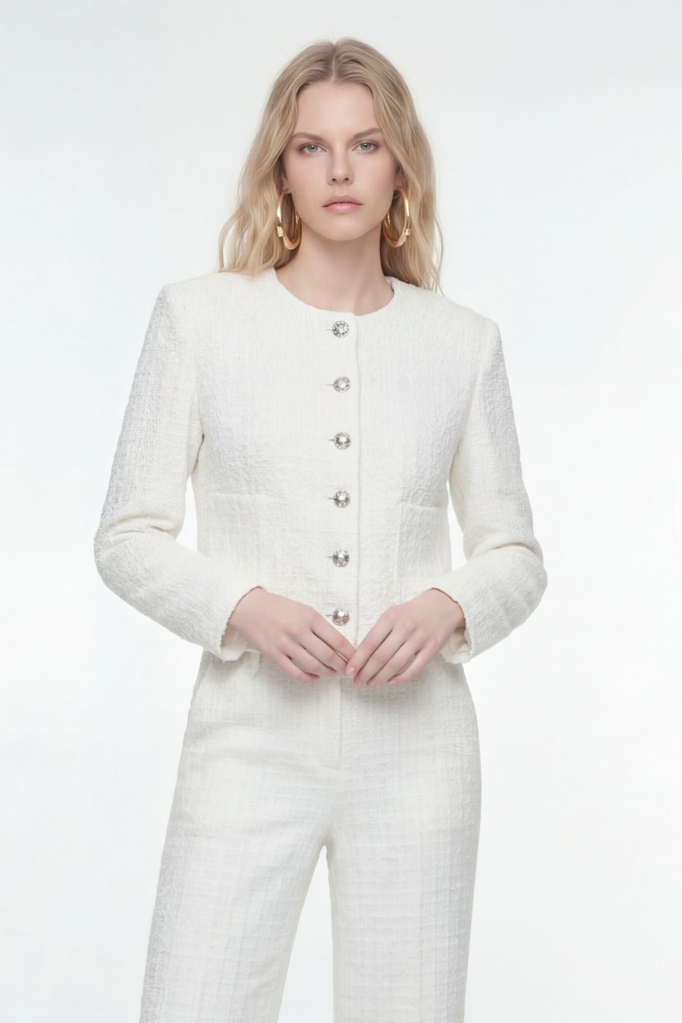 Blazer Tweed Blanco