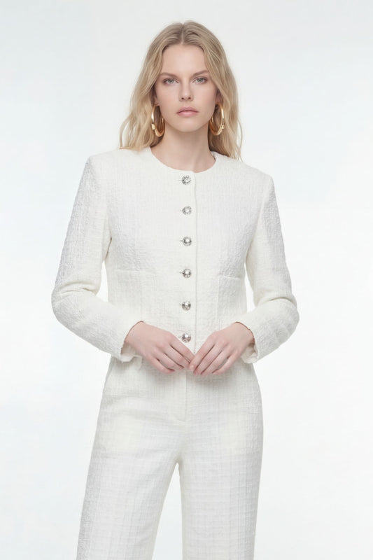 Blazer Tweed Blanco