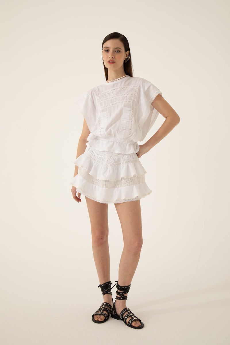 Falda Short Elaia Blanco