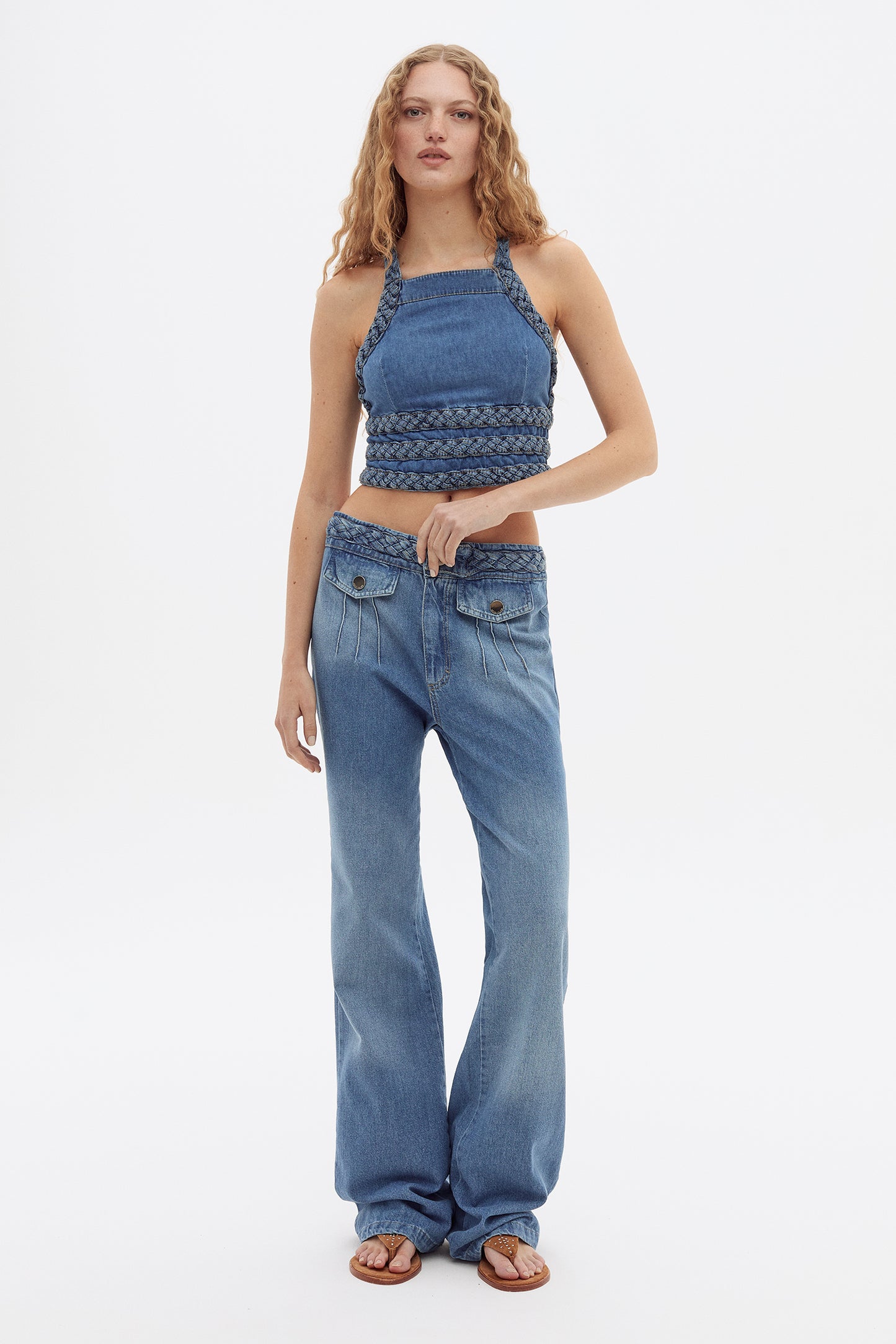 Pantalon Braided Celeste