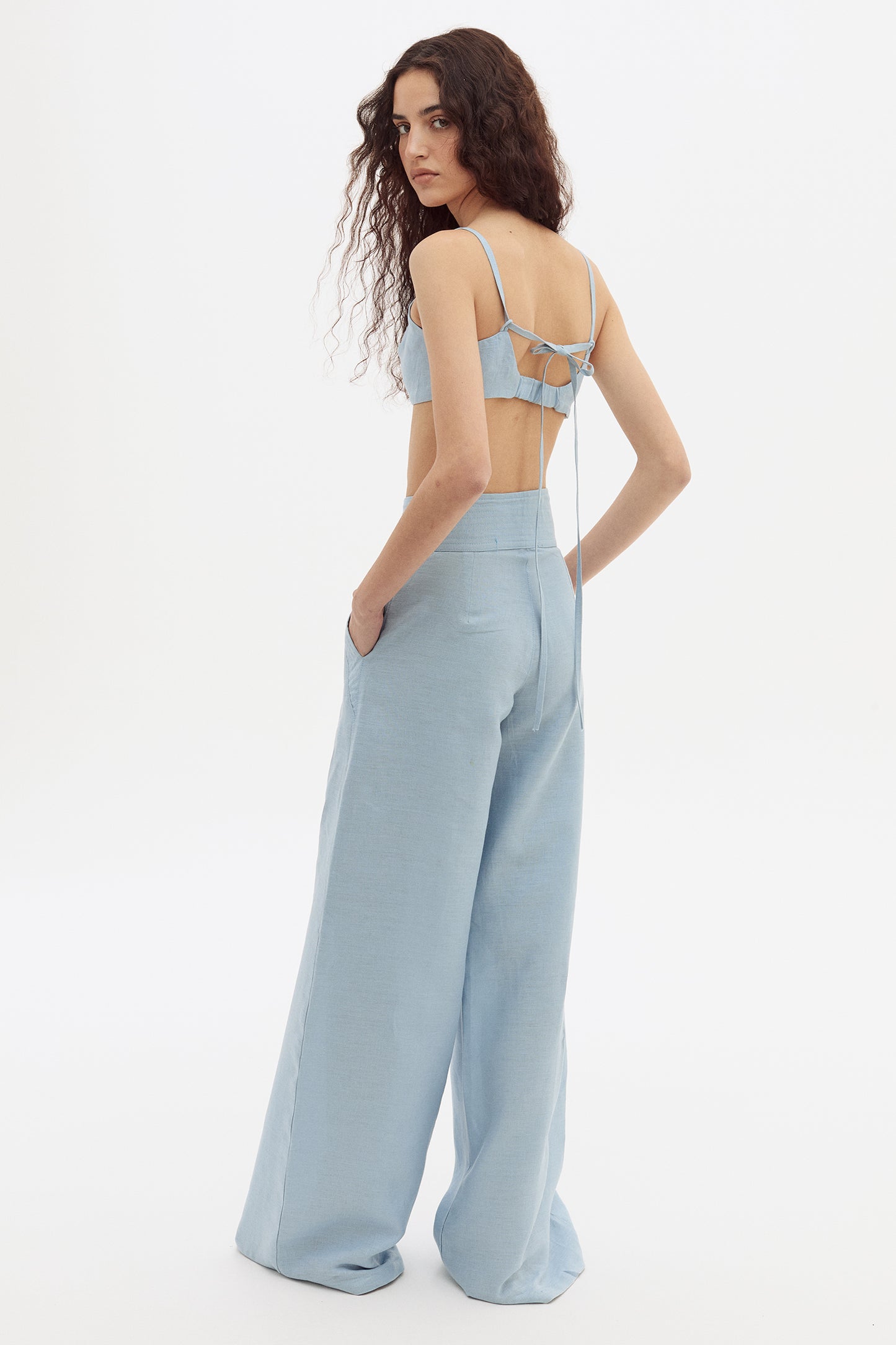 Pantalon Linen Celeste