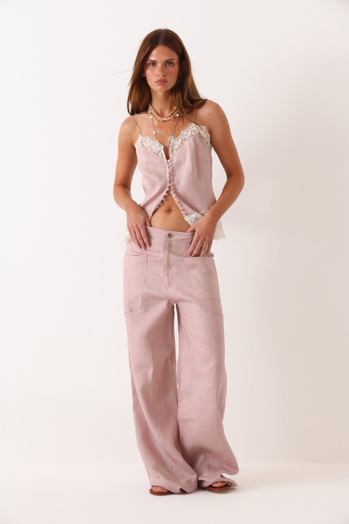 Pantalón Bretaña Rosa Vintage