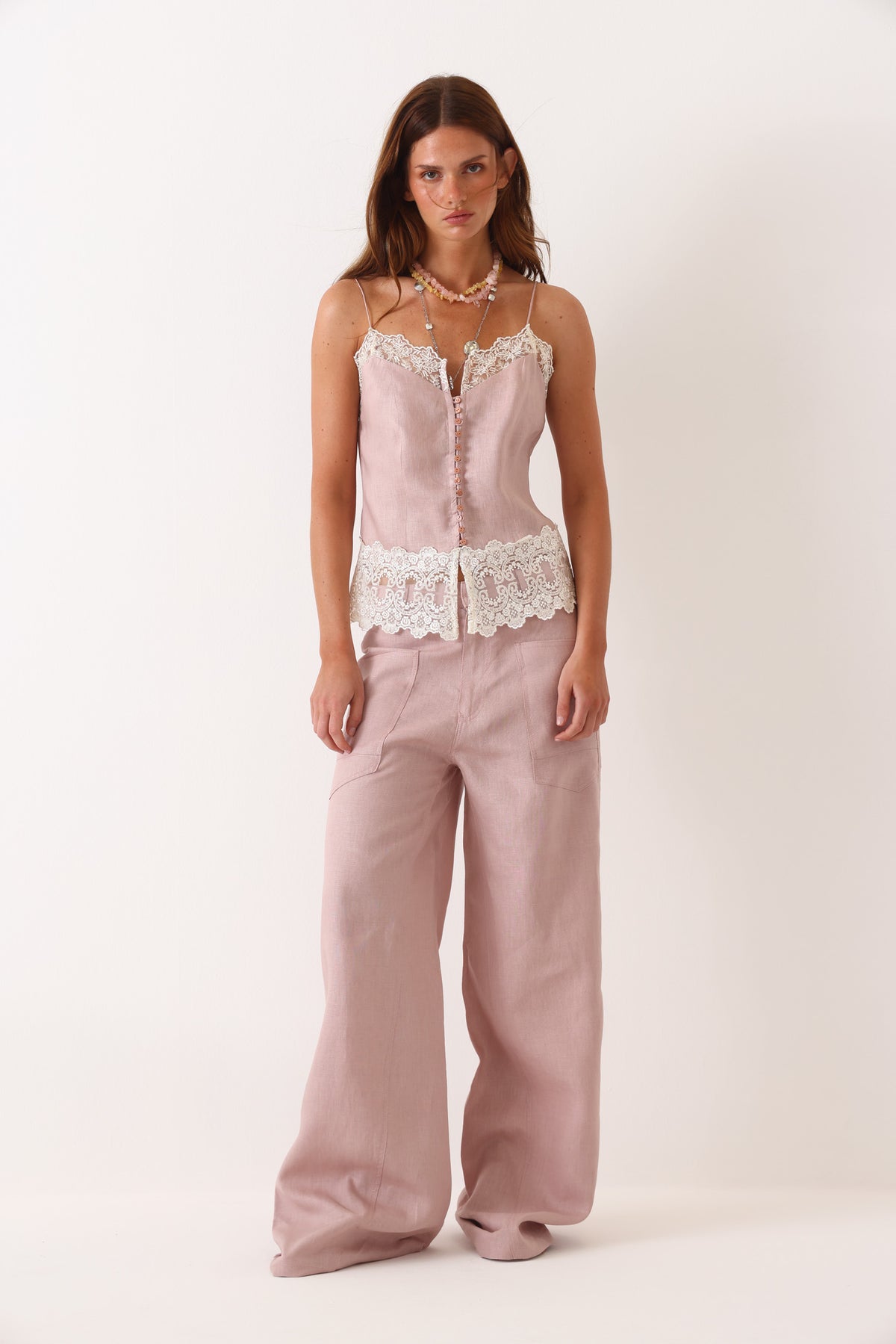 Top Bretaña Rosa Vintage