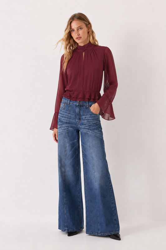Blusa Bretaña Borgoña