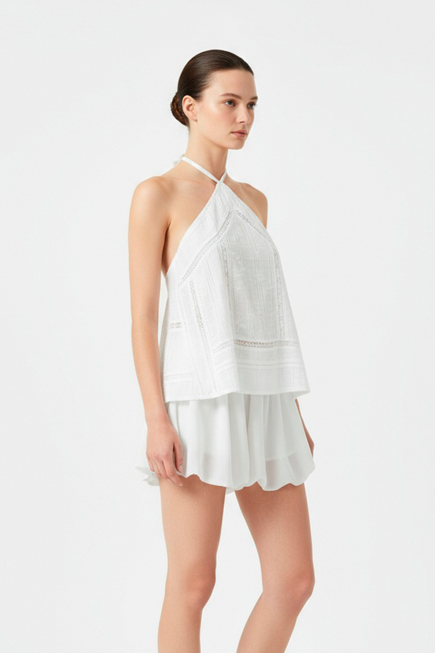 Falda Short Ciruelo Blanco