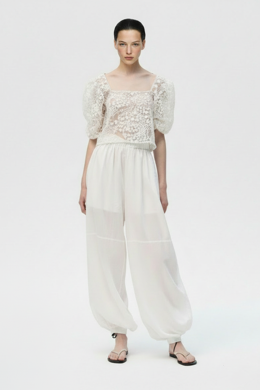 Pantalón Gasa Blanco