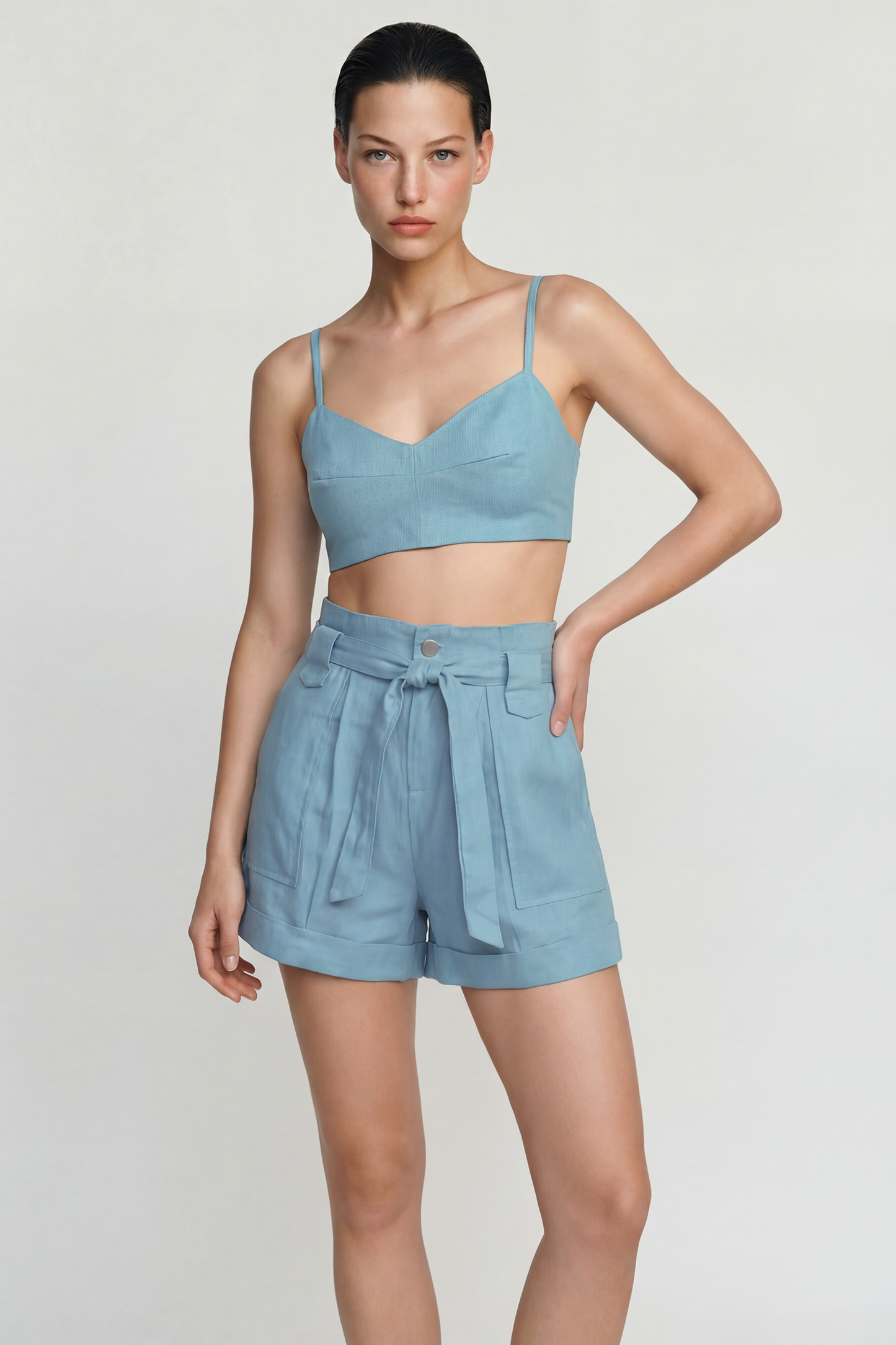 Short Linen Celeste