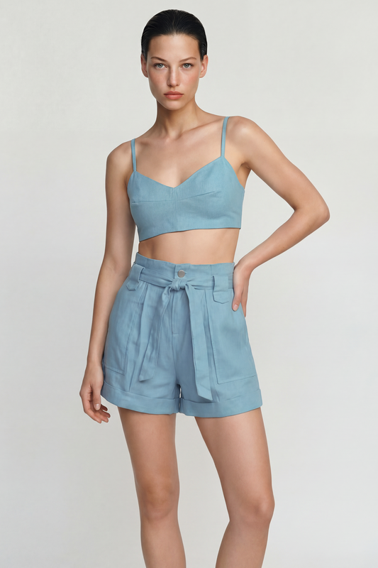 Short Linen Celeste